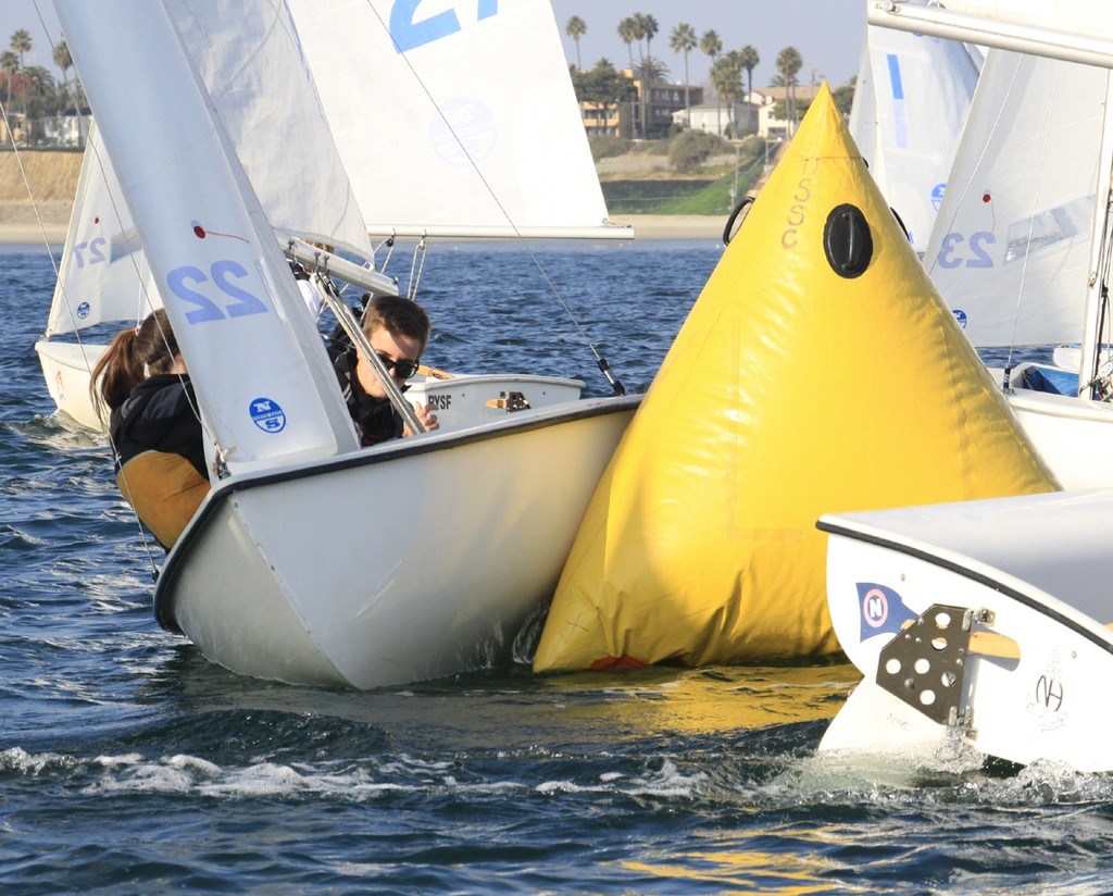 Muscling around the mark - Rose Bowl Regatta 2012 © Rich Roberts http://www.UnderTheSunPhotos.com